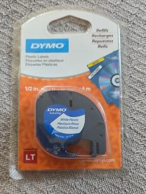 DYMO LetraTag White Plastic Label Tape Cartridge